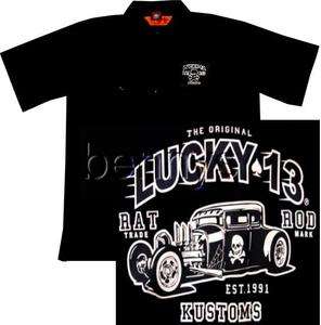 Rat Rod Hot Rod Car Work Shirt, Lucky 13  