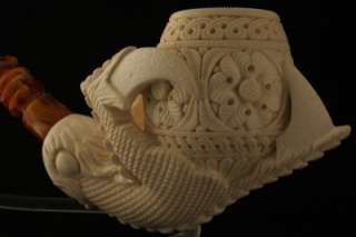 DELUXE EAGLE´S CLAW Hand CARVED Meerschaum Pipe with CASE 2828 by 