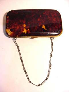 Divine 19th.C Gold Abalone & faux TORTOISE SHELL PURSE  