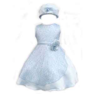   Baby Girl Blue Dress & Hat. Available in 12,18,24,36 Months Baby