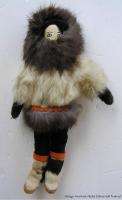 Vintage Hand Made Native American Inuit Eskimo Doll 11.5h  