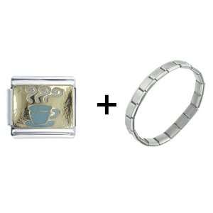  Blue Mug Italian Charm Bracelet Pugster Jewelry