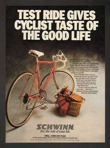 1987 Schwinn Le Tour Bicycle The Good Life Print Ad  
