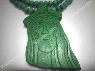 Jesus Piece Rosary Wooden Necklace Christ God Pendant  