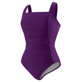   Womens Solid Shirred Switch Back Swimsuit w/360 Core Control  