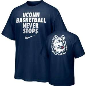  Huskies Navy Nike Basketball Never Stops T Shirt