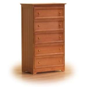  Contemporary Cottage Style 5 Drawer Chest (Light Cherry 