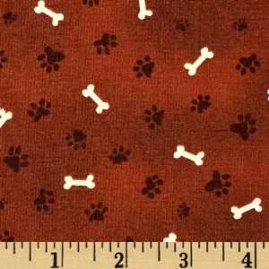   Woof Chocolate/Dog Bones Fabric By The Yard Arts, Crafts & Sewing