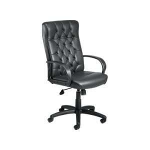  Boss Button Tufted Executive Chair in Black W/ Knee Tilt 