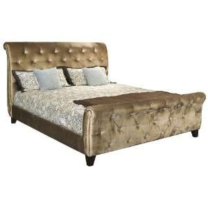  Upholstered Queen Sleigh Bed in Chocolate Furniture 