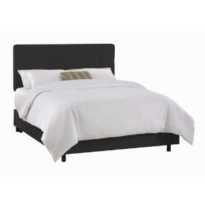   Skyline Premier Black Five Button Upholstered Bed Furniture & Decor