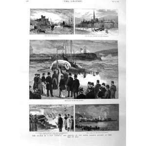  1885 Lifeboat Peel Isle Man Castle Harbour Cathedral