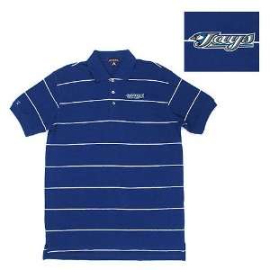  Toronto Blue Jays MLB Classic Pique Stripe Polo Shirt (Dark Royal 