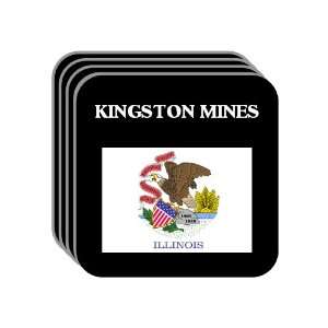 US State Flag   KINGSTON MINES, Illinois (IL) Set of 4 Mini Mousepad 