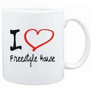    Mug White  I LOVE Freestyle House  Music