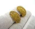 58ct Natural Fancy Intense Yellow Diamond 18K Gold Huggie Earrings 