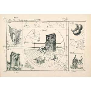  1882 Wood Engraving Three Point Perspective William Robert 