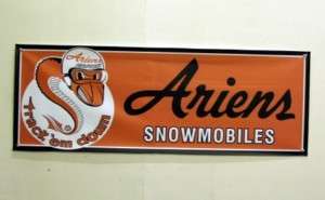 Vintage Ariens Track Em Down Snowmobile Banner  
