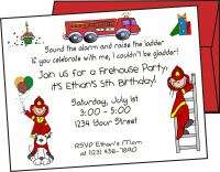 Personalized FIREFIGHTER BIRTHDAY Party INVITATIONS  