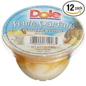 Dole Fruit Parfait, Pineapple & Creme, 7 Ounce Cups (Pack of 12 