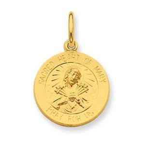   Sterling Silver & 24k Gold  plated Sacred Heart of Mary Medal Jewelry