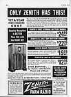 1940 Vintage Ad The Zenith Farm Radio Long Distance Wincharger Add On