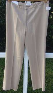 CALVIN KLEIN BEIGE HUDSON SUMMER WEIGHT SLIMMING DRESS SLACKS PANTS 14 
