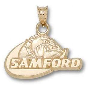   Samford Bulldogs 10K Gold SAMFORD Bulldog 1/2 Pendant Sports