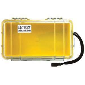  Pelican 1060 Micro Case   Yellow with Clear Lid Sports 