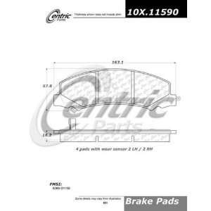 Centric Parts 106.11590 106 Series Posi Quiet Semi Metallic Brake Pad