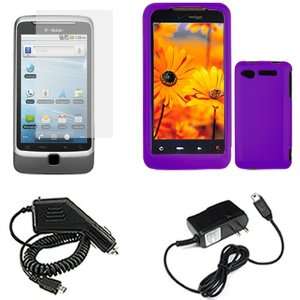  iNcido Brand HTC G2 4G (Verizon) Combo Rubber Feel Purple 
