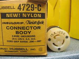 Hubbell 4729 C 15 Amp 125 Volt Twist Lock Cord Cap  