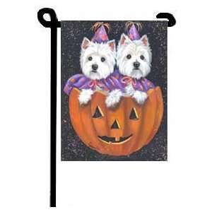  Westie  Boo Hoo Halloween  Garden Flag By Suzanne Renaud 