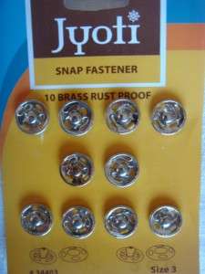 50 Brass snap fastener button silver / black sew 11 mm  