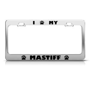 Mastiff Dog Dogs Chrome Animal license plate frame Stainless Metal Tag 
