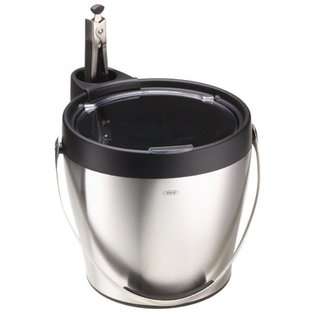 OXO SteeL Ice Bucket and Ice Tongs with Tong Holder 