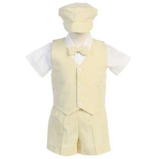   Boy Size 4T Yellow Vest Easter Ring Bearer Formal Suit 