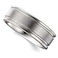   Mens 8mm Tungsten Wedding Band Ring featuring a Satin Finish Center