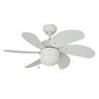   4937 Monterey 30 Inch Dual Mount Ceiling Fan, White and Satin Nickel
