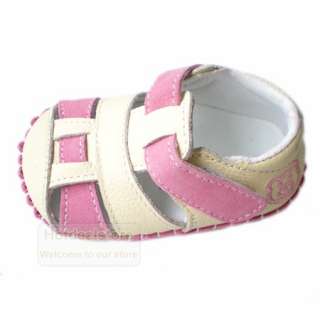 Pink and White Baby Girl Leather Shoes Sandals