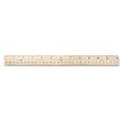 Westcott Inlaid Wood Look Center Plastic Ruler w/Hang Hole(Pack of 6)