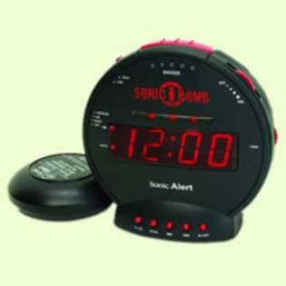 SONIC ALERT Bomb Alarm Clock with Bed Shaker Each 5 1/2 inch W x 3 1/8 