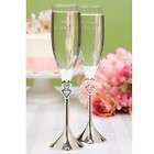   Heart Silver plated Toasting Flutes   NEW   SET of 2 (30180)  