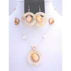 Jaclyn Smith Coral and Natural necklace and Earring Set