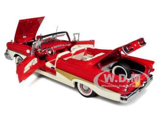 1958 FORD FAIRLANE CONVERTIBLE TORCH RED/WHITE 1/18 BY SUNSTAR 5262 