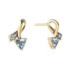 jewels for me aquamarine ribbon earrings 14k yellow gold genuine