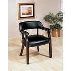   seat , back and arms captains guest chair mahogany finish wood
