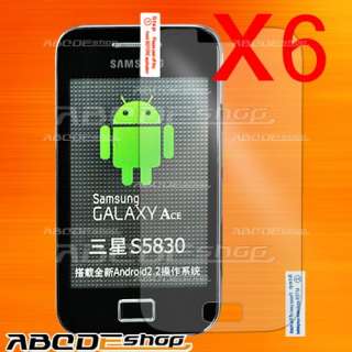 6x Screen Protector for Samsung Galaxy Ace S5830  
