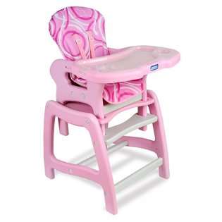Badger Basket Envee Baby High Chair with Playtable Conversion, Pink 