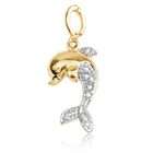 Joolwe 10k Yellow Gold and 0.05 ctw Diamond Dual Textured Dolphin 